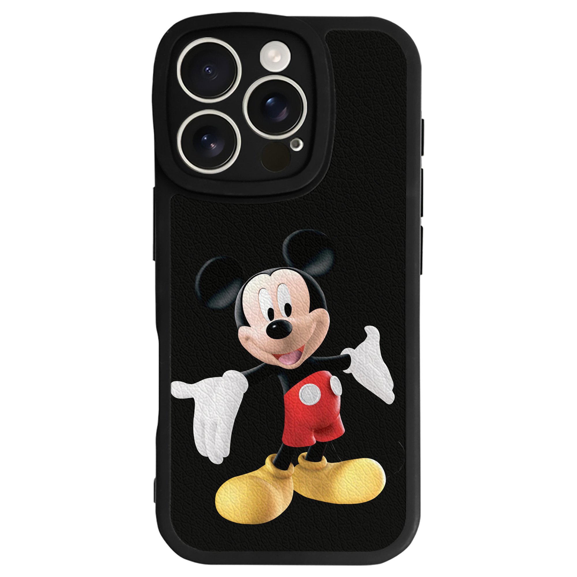 （画像用） ミッキーマウス Mickey Mouse 【iPhone 16シリーズ対応】シリコンスマホケース（レザー調） 材質：シリコン